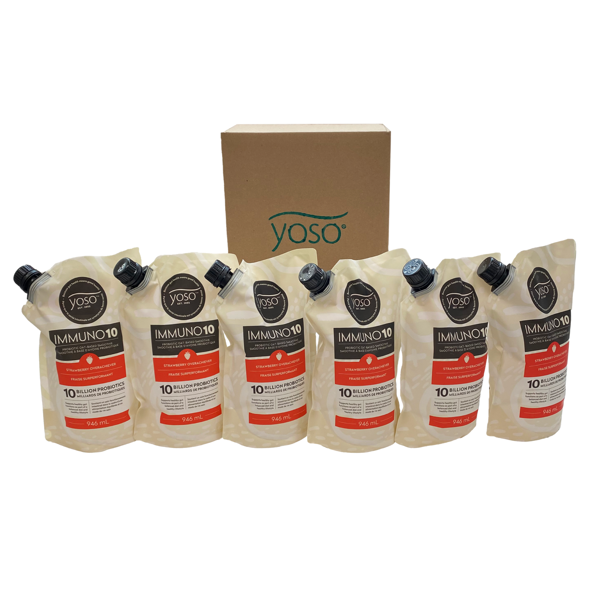 IMMUNO10 Probiotic Oat-Based Smoothie Case - Strawberry 946g