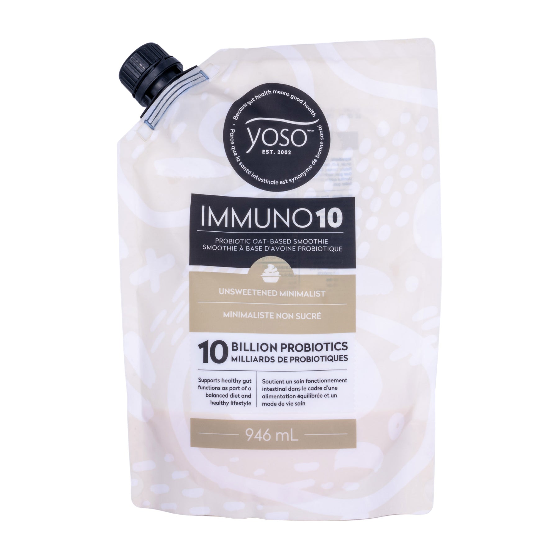 IMMUNO10 Probiotic Oat-Based Smoothie - Plain Unsweetened 946ml